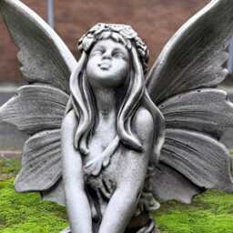 Garden Fairy Sculpture Concrete Nymph Figurine Enchanted Statue Magical Stone Ornament Handmade Fantasy Decor Art Gift - thumbnail 4