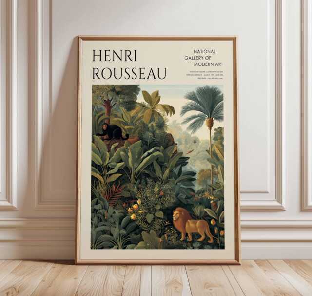 Henri Rousseau Poster, Tropical Decor, Jungle Print, Botanical Wall Art, Floral Boho Animal Exotic Poster - image 1