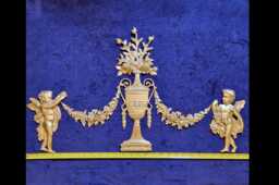 Large Ornate Applique Panel Louis Xvi Floral Gilt White French Style Decorative Wall Furniture Onlay Moulding Pediment Plastic Decoration - thumbnail 1