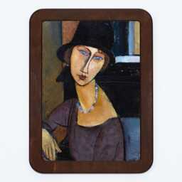 Jeanne Hebuterne in A Large Hat Amedeo Modigliani Woman Paris France Classic Painting Wooden Framed Art Print - thumbnail 2