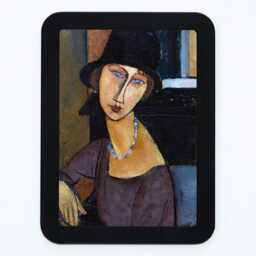 Jeanne Hebuterne in A Large Hat Amedeo Modigliani Woman Paris France Classic Painting Wooden Framed Art Print - thumbnail 3