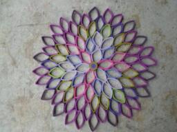 Large Dahlia Paper Flower Wall Art Purple Geometric Decor - thumbnail 1