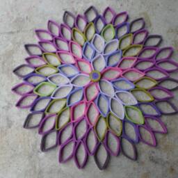 Large Dahlia Paper Flower Wall Art Purple Geometric Decor - thumbnail 2