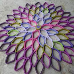 Large Dahlia Paper Flower Wall Art Purple Geometric Decor - thumbnail 4