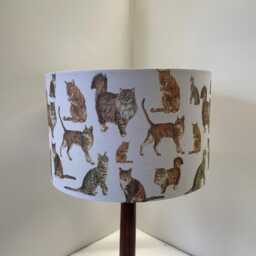 Cat Lamp Shade Shabby Chic Drum Design - thumbnail 3