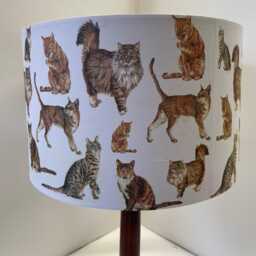 Cat Lamp Shade Shabby Chic Drum Design - thumbnail 4