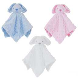 Baby Rabbit Head Comforter Taggy Blanket Satin Tags/Satin Backed Gift