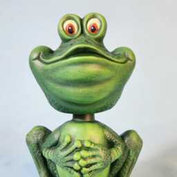 Ceramic Bobblehead Frog Cute Collectible Nodder, Woodland Nursery Decor - thumbnail 2
