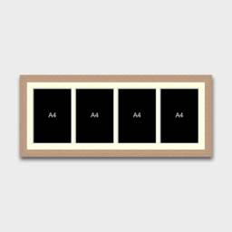 A4 Picture Frame To Hold 4 Photos in An Oak Veneer Wooden - thumbnail 2