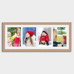 A4 Picture Frame To Hold 4 Photos in An Oak Veneer Wooden - thumbnail 3