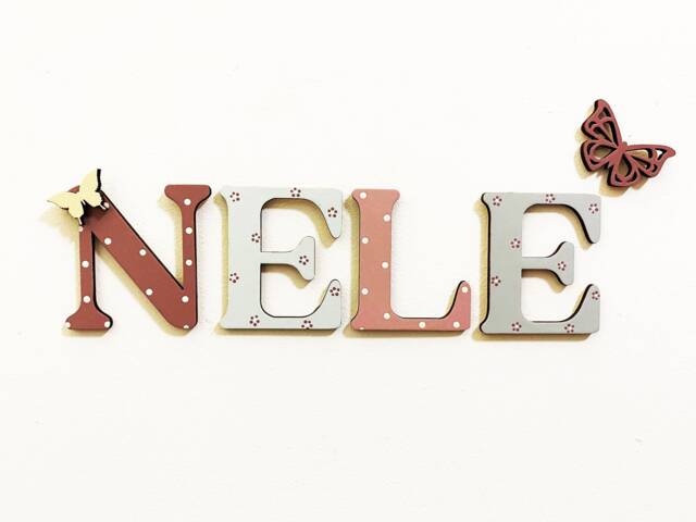Wooden Name Sign, Nursery Decor Letters, Baby Room Wall Art - image 1