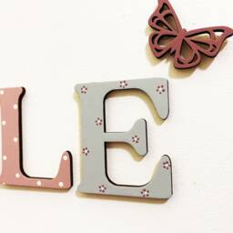 Wooden Name Sign, Nursery Decor Letters, Baby Room Wall Art - thumbnail 3