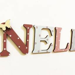 Wooden Name Sign, Nursery Decor Letters, Baby Room Wall Art - thumbnail 2
