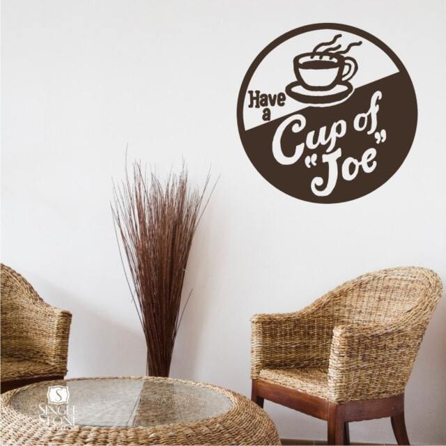 "Vintage Coffee Cup Wall Decal ""Cup Of Joe" - image 1