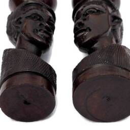 Ebony Wood Handcarved Man Candleholder Pair. African Tribal Gifts/Interior Decor. Smooth Detailed & Polished Art. Express Shipping - thumbnail 3