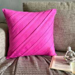 "Faux Suede Fuchsia Pink Throw Pillow Cover 16""x16" - thumbnail 3