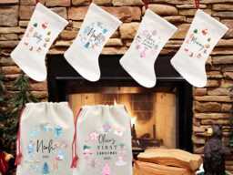 Personalized 2025 Baby First Christmas Stockings, Sibling Family Stockings With Name, Gift Decor - thumbnail 1