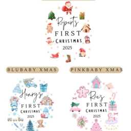 Personalized 2025 Baby First Christmas Stockings, Sibling Family Stockings With Name, Gift Decor - thumbnail 2