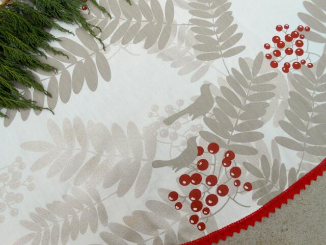 Bird Christmas Tree Skirt Decor Xmas Holiday Swedish Ornament - image 1