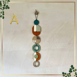 Geometric Plywood Wall Hanging - Mid-Century Modern Art, Handmade - thumbnail 3
