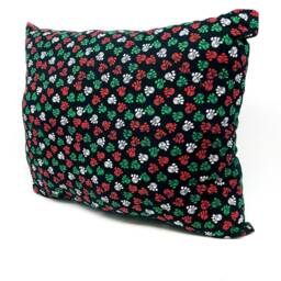 Christmas Paw Print - Throw Pillow Pet Bed Green Plaid - thumbnail 3