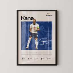 Harry Kane England Captain Poster, Football Stats Wall Art, Striker Print, Soccer Room Decor, Gift - thumbnail 1