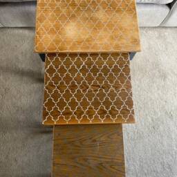 Moroccan Grey Nest Of Tables Hand Painted - thumbnail 2