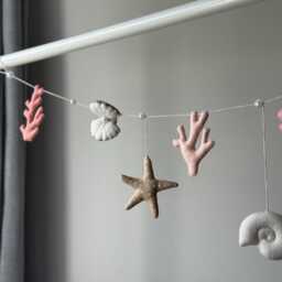Nautical Handmade Garland Starfish, Coral, Seashells, Coastal Wall Garland, Custom Ocean Nursery Hanging Decor - thumbnail 4