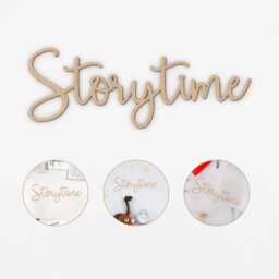 Storytime Wooden Script Sign Bedroom Home Door Wall Decor Black Sticker - thumbnail 4
