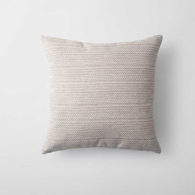 Boho Woven Stripe Pillow Cover Neutral Beige & White Cotton 18x18 - image 1