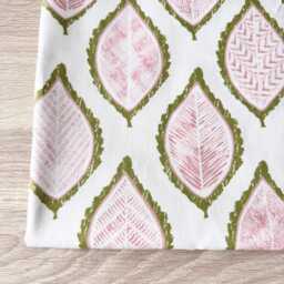 1722. Ava Pear Green Leaves Handmade 100% Cotton Cushion Cover, Various Sizes - thumbnail 3