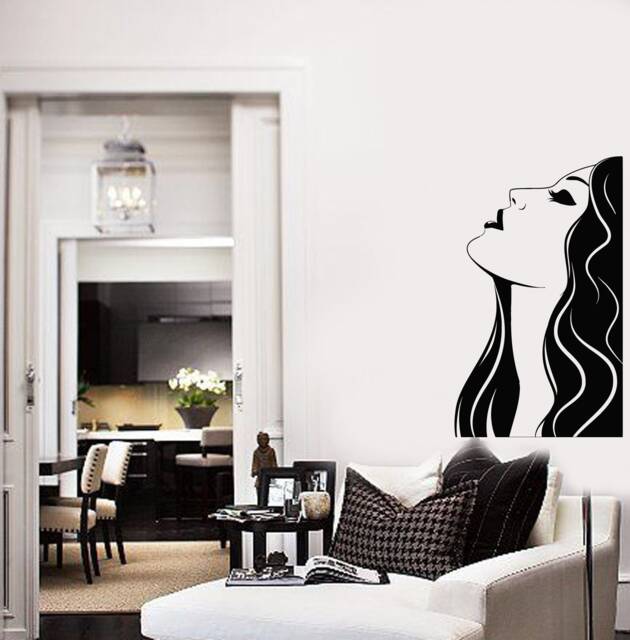 Woman Vinyl Wall Decal Beauty Salon Hair Fashion Girl Home Interior Stickers Mural - #2888Di - image 1