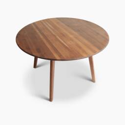 Midcentury Modern Round Dining Table - Solid Walnut Customizable - thumbnail 3