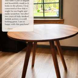 Midcentury Modern Round Dining Table - Solid Walnut Customizable - thumbnail 4