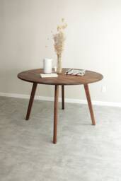 Midcentury Modern Round Dining Table - Solid Walnut Customizable