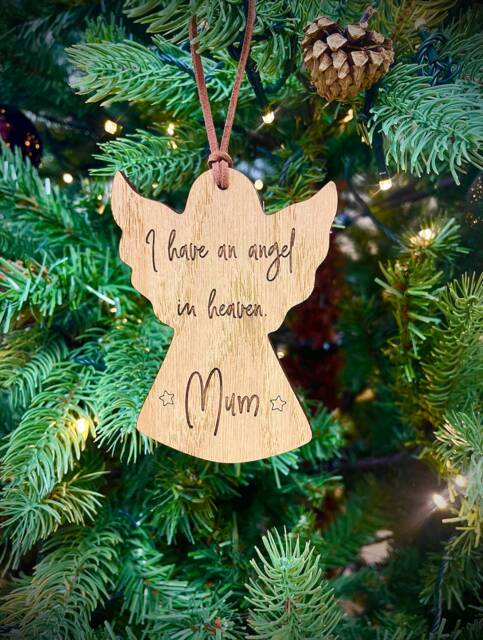 Christmas Personalised Angel in Heaven Bauble - Memorial Tree Decoration Bereavement Family - image 1