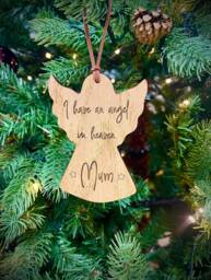 Christmas Personalised Angel in Heaven Bauble - Memorial Tree Decoration Bereavement Family - thumbnail 1
