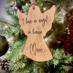Christmas Personalised Angel in Heaven Bauble - Memorial Tree Decoration Bereavement Family - thumbnail 2