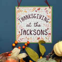 Thanksgiving At The... Metal Sign - Plaque Personalised Wall Hanging Family For Fall Autumn - thumbnail 2