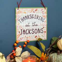 Thanksgiving At The... Metal Sign - Plaque Personalised Wall Hanging Family For Fall Autumn - thumbnail 3