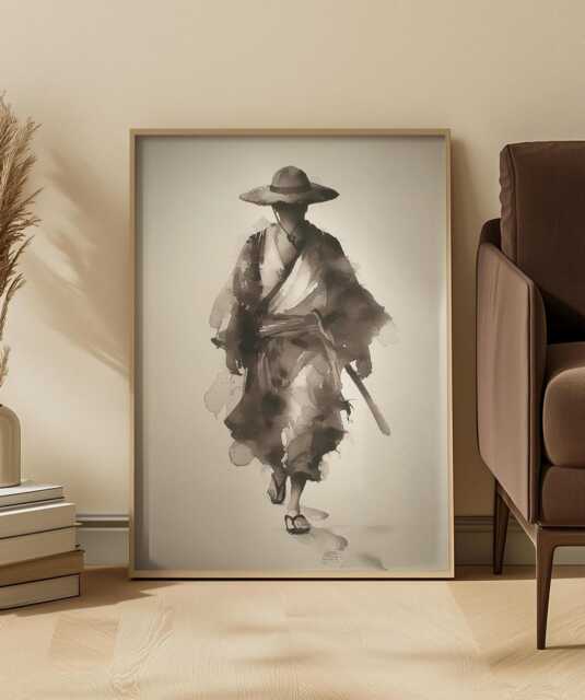 Anime Ink Wash Mugiwara Art Print One Piece Straw Hat Legacy Scene - image 1