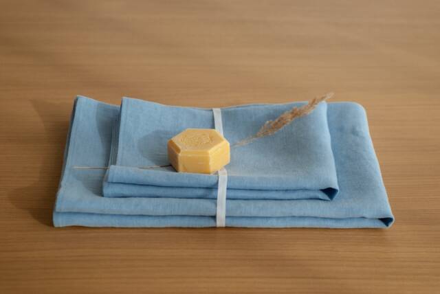 stone Washed Linen Towel Set, Sky Blue Bath & Hand Towels - image 1
