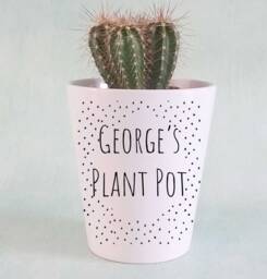 Personalised Ceramic Plant Pot Child's Initial Name, Birthday Gift - thumbnail 1