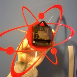 Acrylic Wall Clock, Atom, Laser Cut, Acrylic Plastic - thumbnail 4