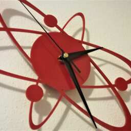 Acrylic Wall Clock, Atom, Laser Cut, Acrylic Plastic - thumbnail 2