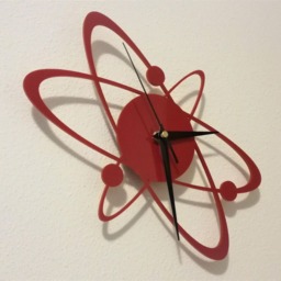 Acrylic Wall Clock, Atom, Laser Cut, Acrylic Plastic - thumbnail 3