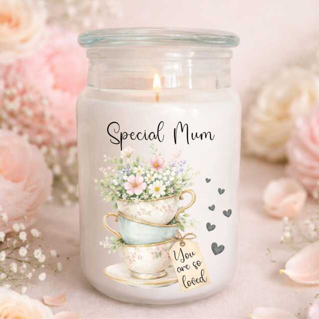 Special Mum Candle Gift For Mother's Day Or Birthday Floral Jar - image 1