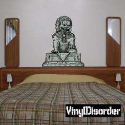Chinese Monument Scroll Wall Decal - Fabric Vinyl Removable & Reusable Chinesemonumentsuscolor004Et