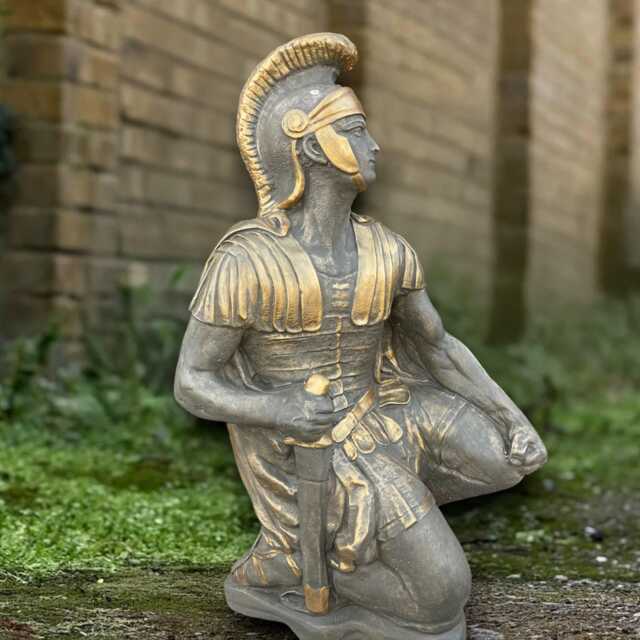 Outdoor Roman Soldier Statue Concrete Greek Sculpture Cement Ancient Rome Decoration Stone Historic Ornament Front Door Figurine Yard Art - image 1