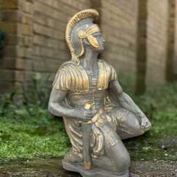 Outdoor Roman Soldier Statue Concrete Greek Sculpture Cement Ancient Rome Decoration Stone Historic Ornament Front Door Figurine Yard Art - thumbnail 1